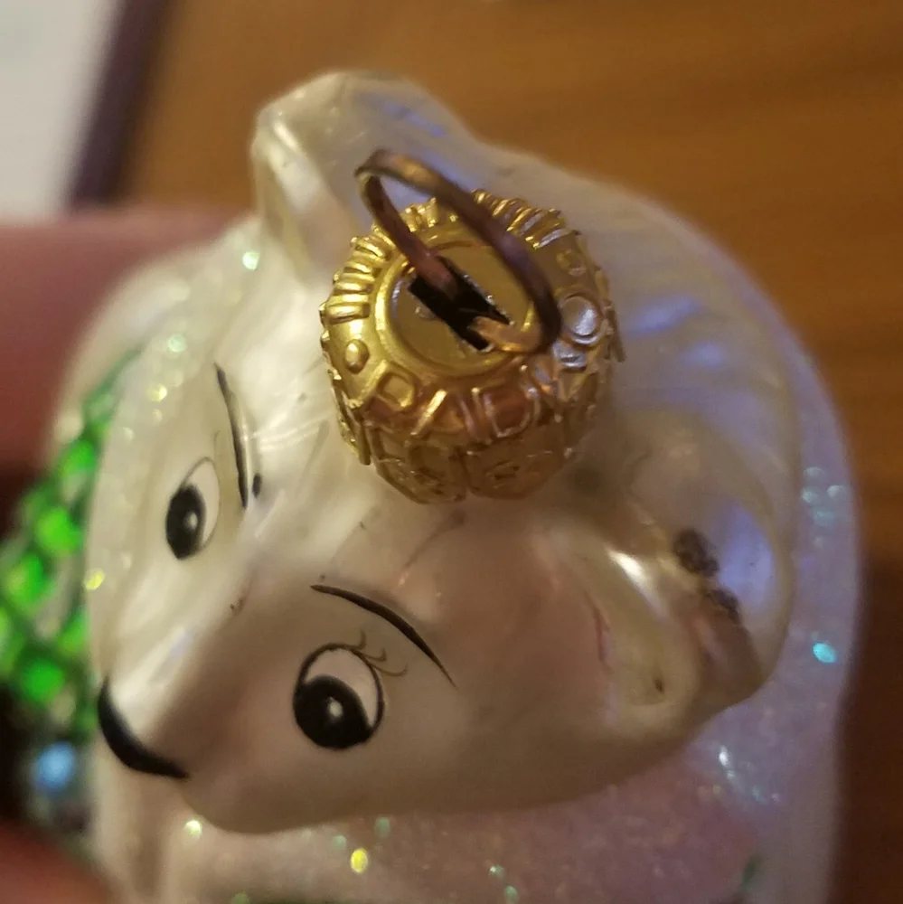 Christopher Radko Beary Chic White Polar Bear Christmas Ornament